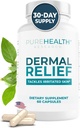 PUREHEALTH RECHERCHE Suppléments de soulagement cutanés - pour la peau irritée, l'eczéma et la dermatite avec L-Histidine, extrait de racine Ashwagandha, Rhodiola Crenulata, vitamine D et E - 1 bouteille - 60 capsules