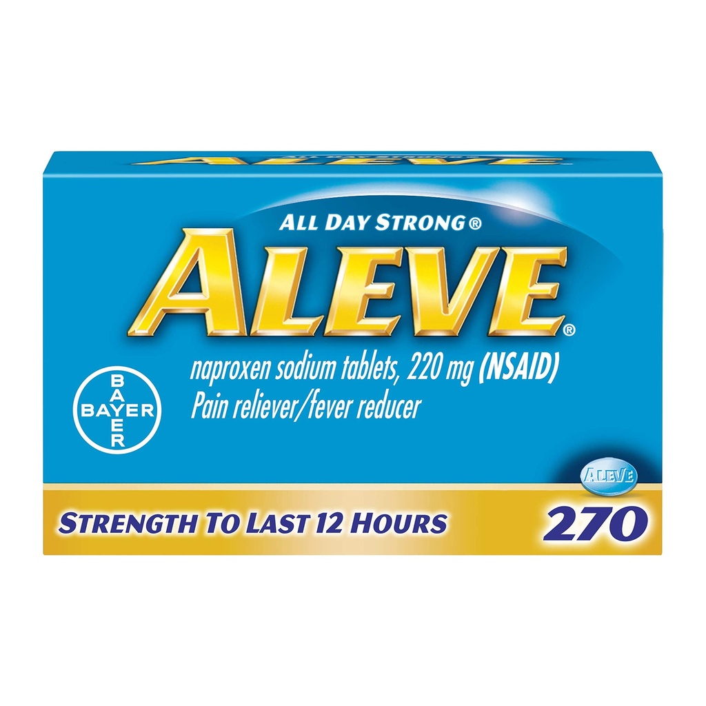 Capettes d'aleve, Naproxen Sodium 220 mg (NSAID), analgésique/réducteur de fièvre, 1er chirurgien orthopédique recommandé, 270 Compte