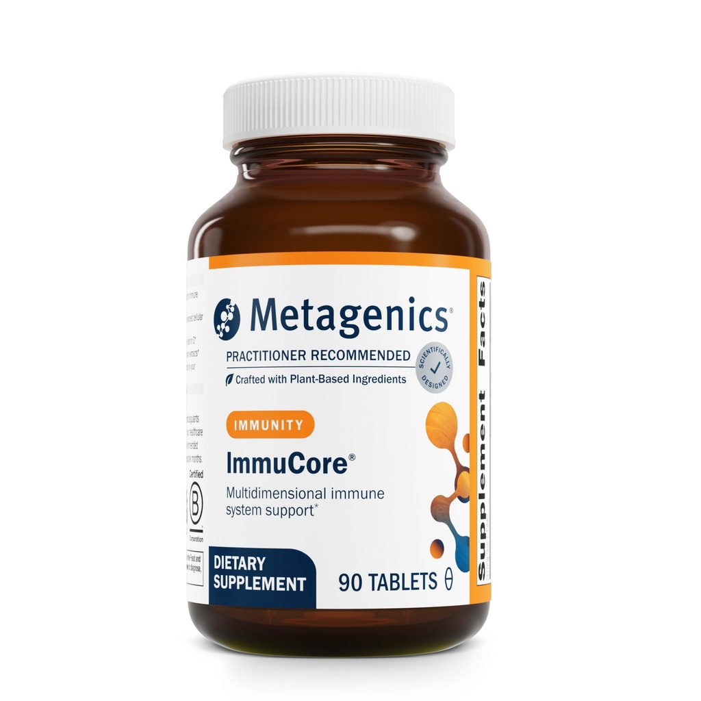 Metagenics ImmuCore - Immune Support with Vitamins C & D3, Zinc, Selenium & Mushroom Extracts* - Antioxidant & Respiratory Support* - Non‑GMO, Gluten‑Free - 90 Tablets
