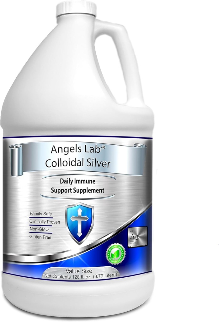 Colloidal Silver Immune Support 10 PPM Nano Liquid (128 fl oz)