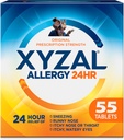 Xyzal 24 heures médicament antiallergique, dosage d'origine Antihistamine, Levocetirizine Dichlorure Comprimés 5 mg, 55 Nombre