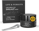 Life & Pursuits 100% Pure Real India Himalayan Shilajit Resin, 1,1 oz 500mg, Acid Fulvic minimum 75 %, 85+ Trace Minerals, Supplément diététique pour les hommes 3rd Party Lab Test Report, 60 portions (paquet de 1)