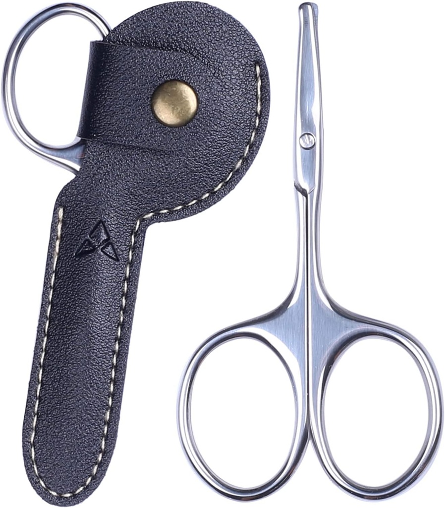 Ciseaux de cheveux de 3,75 po, pointe ronde Ciseaux de moustache pour homme