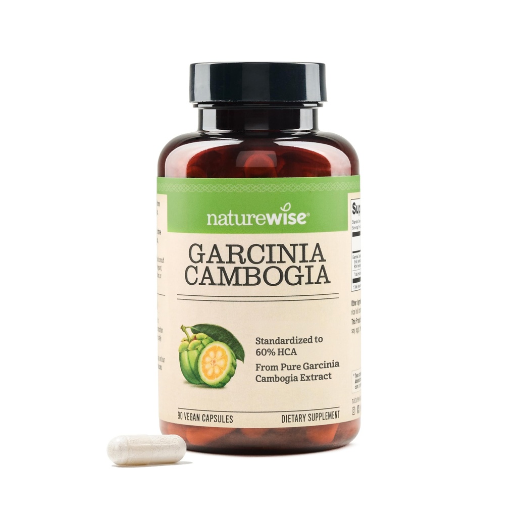Garcinia Cambogia - Extrait de concentration de 60% HCA, support naturel pour les objectifs de poids et les niveaux d'énergie - végétalien, non-OGM, sans gluten - 90 capsules[1-3 mois d'approvisionnement]