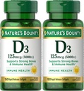 Nature's Bounty Vitamine D3, Immune et Bone Support, 5000IU, Softgels à libération rapide, 150 Ct (paquet de 2)