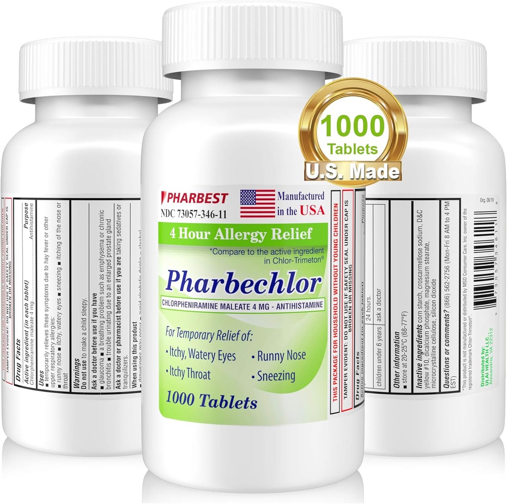 Ulai 4 heures de soulagement de l'allergie 1000 Ct [Fabriqué aux États-Unis]