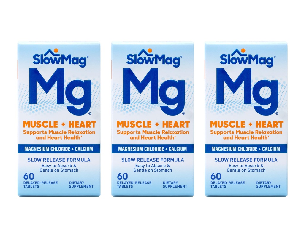 Lent Mag Chlorure de magnésium et Calcium, 60 comprimés chacun (Paquet de valeur de 3)