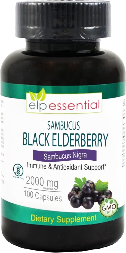 ELP ESSENTIEL Black Elderberry Capsules 2000mg