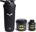 Smartshake DC Comics Bundle – Batman acier inoxydable Protein Shaker 900ml avec entonnoir 110ml et contenants de stockage 200ml.