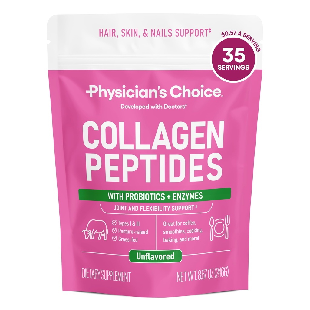 CHOIX du médecin Peptides de collagène - Poudre hydrolysée de protéines pour cheveux, peau, articulations - herbe phénée, non-OGM