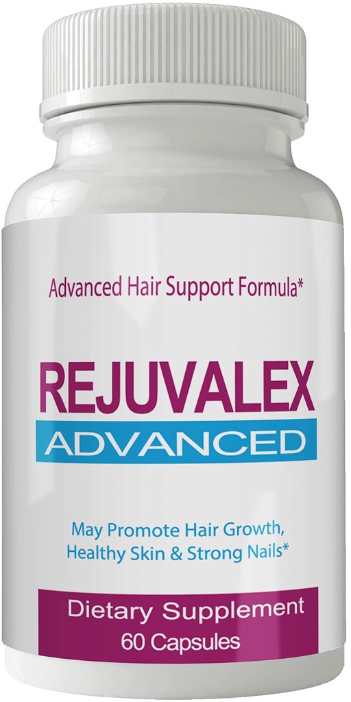 Rejuvalex Advanced Hair Growth Formula - Supplément unique avec des vitamines et des minéraux avec biotine - Sans gluten 60 capsules - Peau de laque de cheveux et ongles Extra Strength Formula Growth Booste