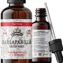 Teinture de Sarsaparilla, extrait de Sarsaparilla biologique (Smilax Medica) Racine séchée, non-OGM dans la glycérine végétale biologique pressée à froid 2 oz, 670 mg