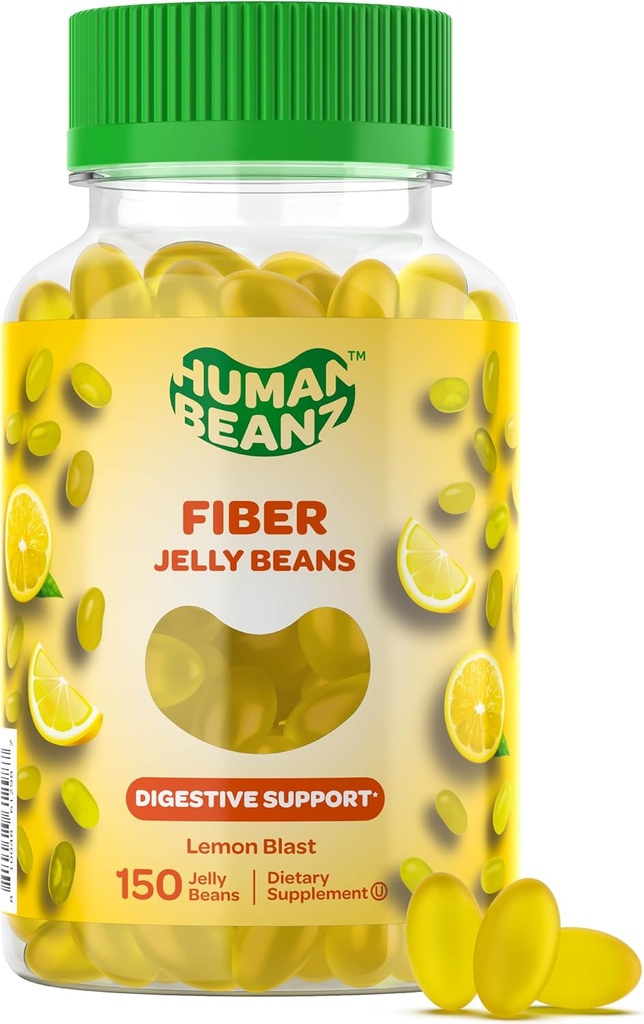 Fiber Jelly Bean Gummies pour adultes, Supplément de fibre pour la santé digestive, Gummy de fibre végétarienne, 150 Jellybeans