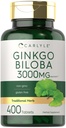Carlyle Ginkgo Biloba 3000mg , 400 comprimés , Supplément à base de plantes sans gluten