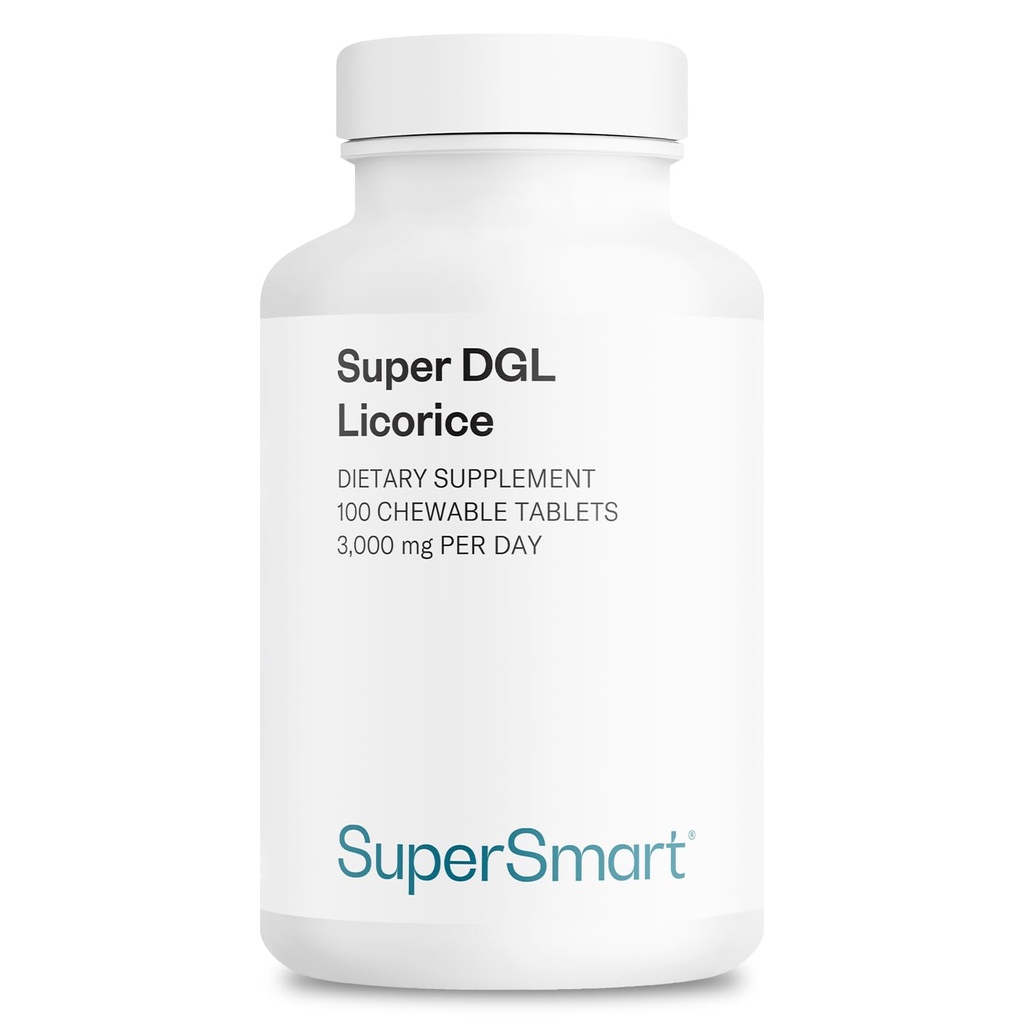 SUPERSMART - DGL 3 000 mg par jour - Gut Health - Extrait de racine de réglisse pour la santé gastro-intestinale.