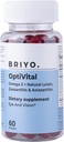 Briyo Optivital Eye Health Supplement avec Lutein, Zeaxanthin, Astaxanthin et Omega 3 – Soutient la clarté visuelle, le soulagement de la fatigue d'écran et la santé rétinienne à long terme – Un par jour, 60 Softgels