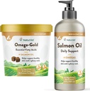 NaturVet – Huile de saumon Skin & Coat Plus Omégas - Huile de 17 oz - NaturVet – Huile de saumon Omega-Gold Plus - 90 Chews doux