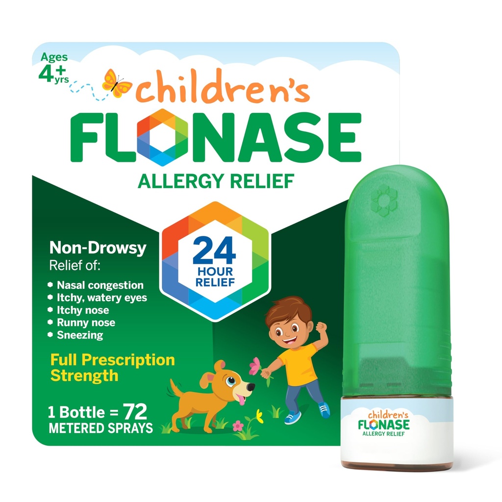 Enfants flonases Spray anti-allergie nasal, soulagement multisymptôme non somnolent 24 heures sur 24 – 72 sprays