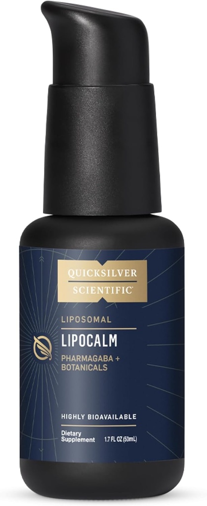 Quicksilver Scientific LipoCalm - Liposomal GABA avec des herbes pour le soutien de la relaxation - Camomille, herbe de fleur de passion & Crâne Supplément pour la paix de l'esprit et du sommeil Soutien calme (1.7oz / 50ml)