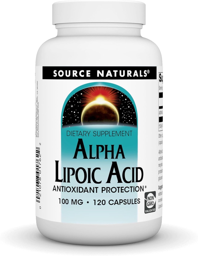 Source Naturals Alpha Lipoic Acid 100 mg Supports Healthy Sugar Metabolism, Liver Function & Energy Generation - 120 Capsules