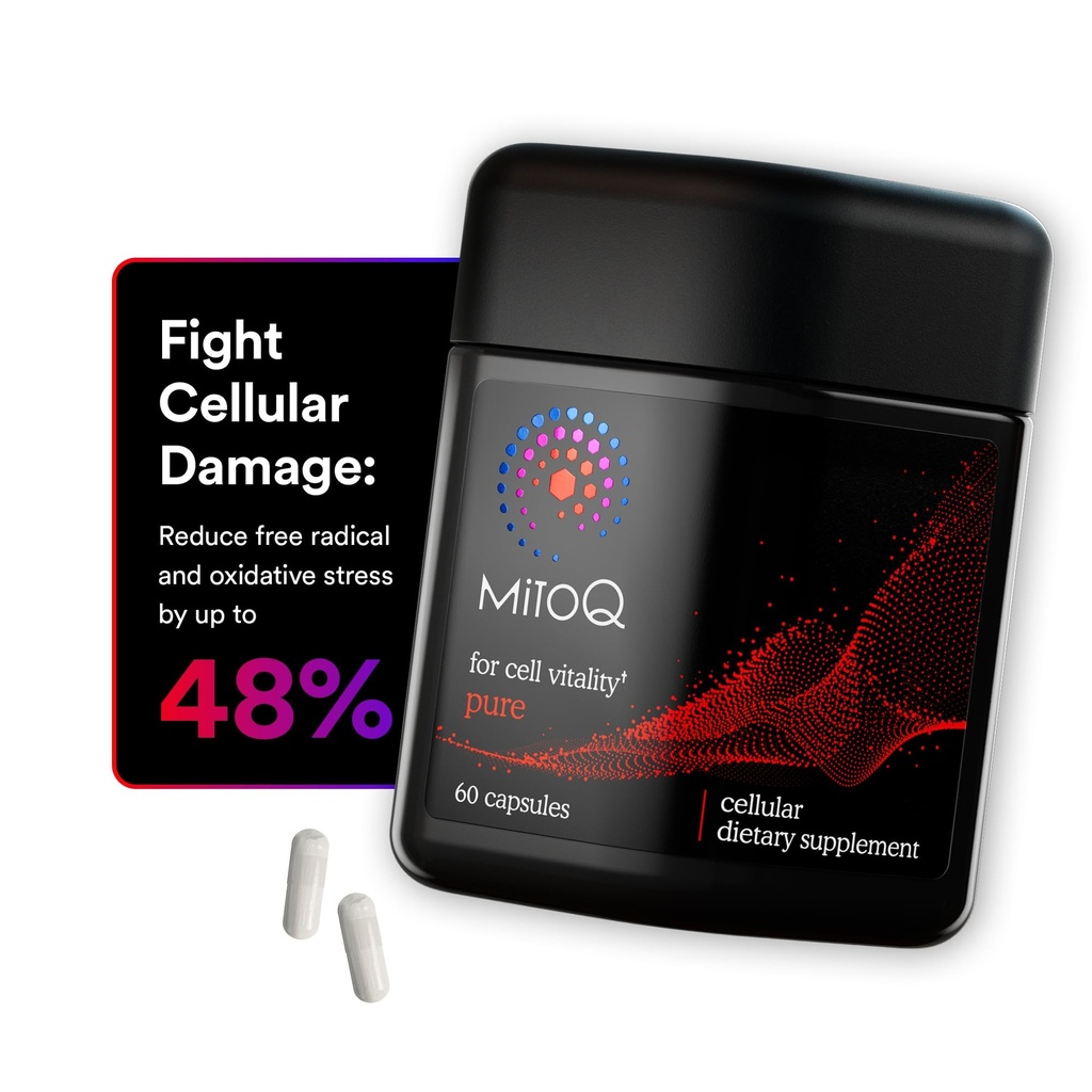 MitoQ Pure Advanced Mitochondria Supplement - CoQ10 Energy - 60 Caps