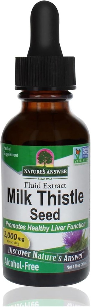 Réponse de la nature Thistle de lait sans alcool 1 Extrait d'once soutient le système hépatique