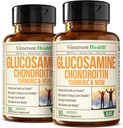 Glucosamine Chondroïtine MSM – Supplément de soutien conjoint pour les femmes et les hommes avec le sulfate de glucosamine 1500 mg, Chondroïtine et MSM – pour le cartilage, la santé articulaire et la flexibilité – 2 packs