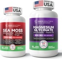 Ultimate Wellness Bundle: All-in-1 Sea Moss Advanced + Magnésium Glycinate pour l'énergie, l'Immune, le sommeil et la santé cardiaque - 60ct Sea Moss Pills + 90 Capsules végétariennes