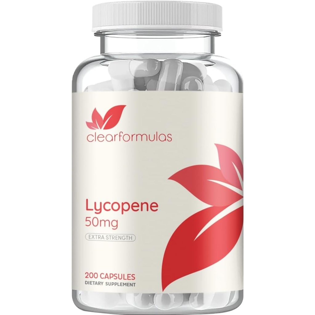 Supplément de lycopène à base de tomates - Lycopène extra-fort 50mg Antioxydant super-potent et supplément de santé caroténoïde et prostate pour les hommes - Fabriqué dans un laboratoire cGMP US (200 portions)