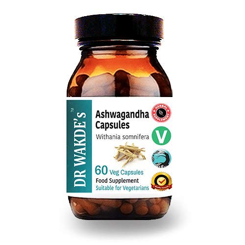 DR WAKDE'S Ashwagandha Capsules (Ginseng indien, Withania somnifera, 60 capsules de légumes, supplément à base de plantes, plante ayurvédique, tout naturel, végétalien)