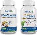 Ensemble de laboratoires de guérison naturels: Premium Monolaurin 600mg + L-Lysine propre 600mg