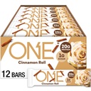 ONE Barres de protéines, rouleau de cannelle, sans gluten avec 20g de protéines et 1g de sucre, agrafes de Pantry, 2,12 oz (12 compte), emballage mai Vary