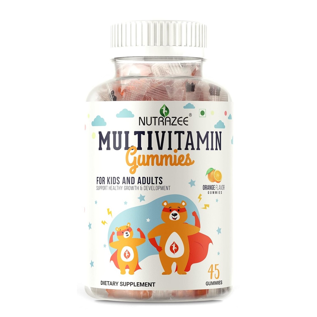 Gommies multivitamines pour enfants, hommes et femmes, supplément avec biotine et vitamines essentielles pour une croissance saine, développement et immunité, 45 ours gommy