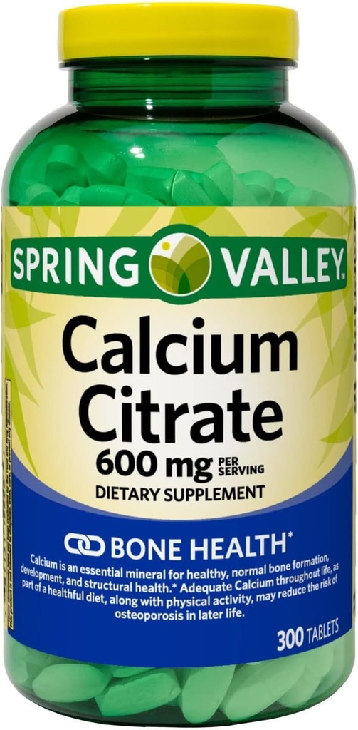 ikj Citrate de calcium Comprimés Complément alimentaire 600 Mg 300 Compte