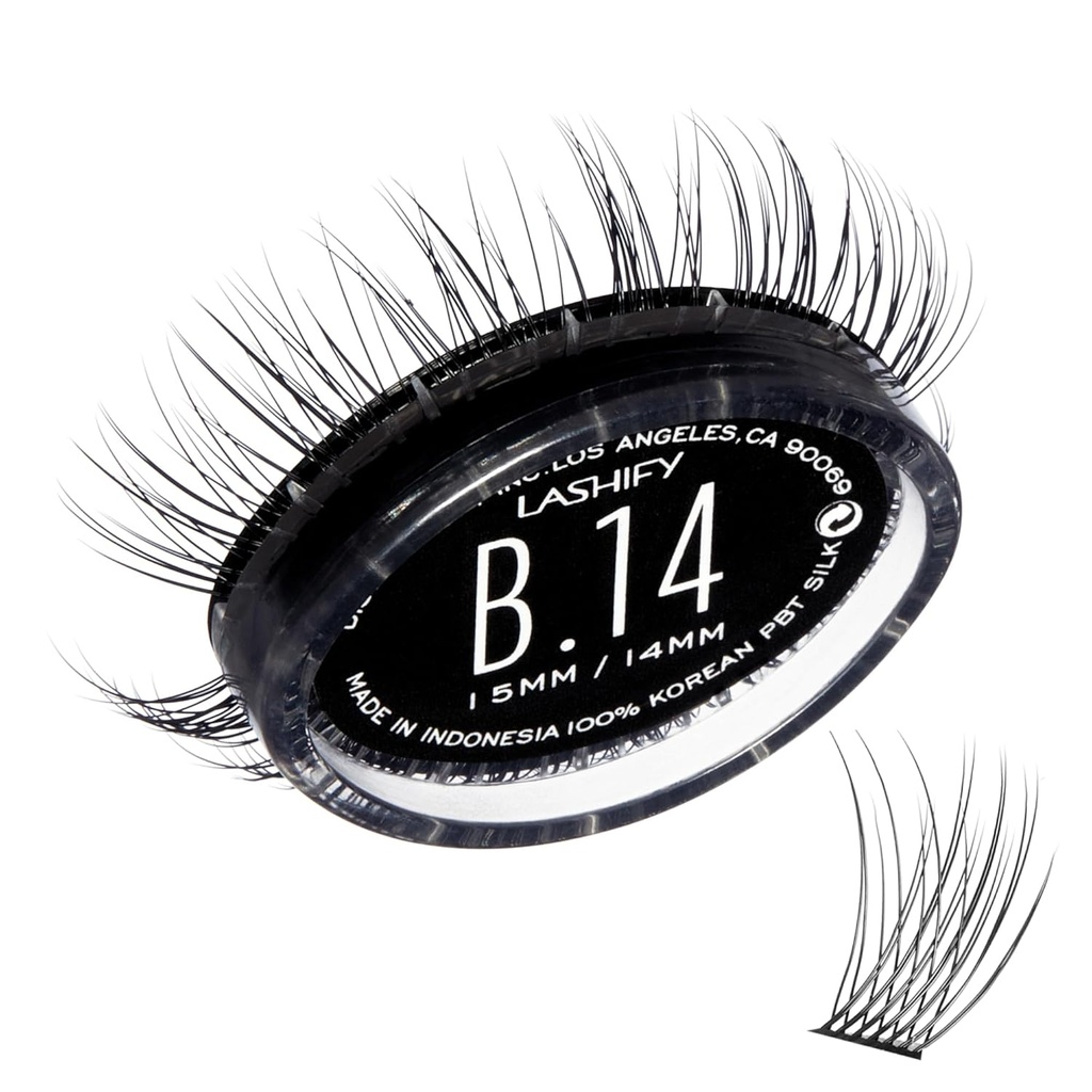 Lashify Bold 14mm Gossamer DIY Eyelash Extensions Refill, Black, Easy False Eyelashes for a Natural Look