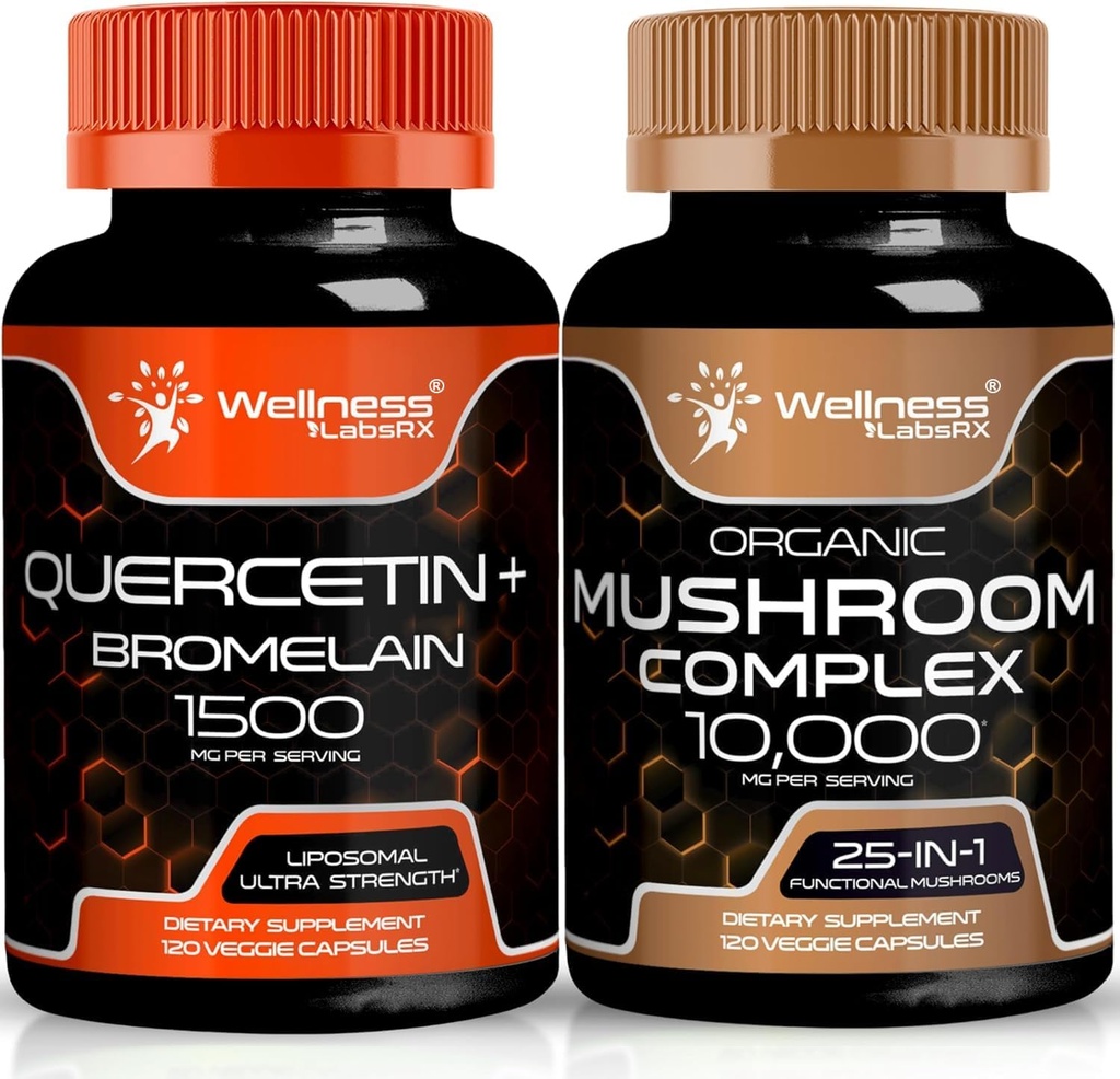 WELLNESS LABSRX Quercetin avec des capsules de champignons Bromelain