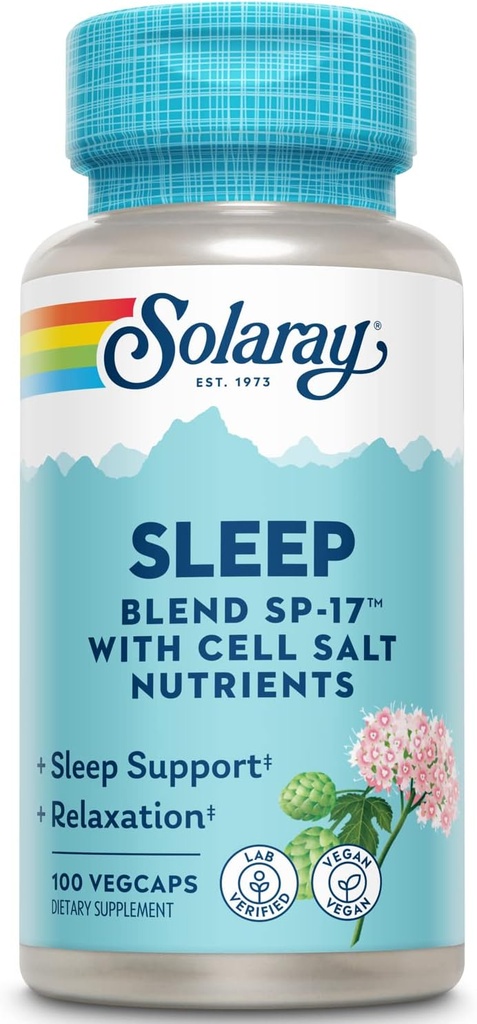 SOLARAY Mélange de Sommeil SP-17--- Mélange d'herbes avec/Cell Salt Nutriments pour aider à soutenir le sommeil et la relaxation en santé.