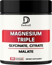 Triple Magnésium Complex 500mg - 150 Capsules - 100mg Complément de Magnésium Elémental avec Magnésium Glycinate, Citrate et Malate - Soutien Bone Health, Muscle & Système Immune
