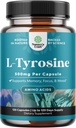 Forme libre L Tyrosine 500mg Capsules - Supplément L-Tyrosine haute résistance pour l'énergie mentale et le soutien de la focalisation - Supplément nootrope acide amino pour l'attention de la focalisation de l'humeur et la performance cognitive