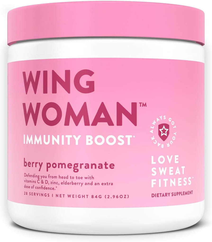 Love Sweat Fitness Immunity Boost Poudre d'Aile Femme Berry Pomégranate de grenade, Système immunitaire sain, Boost antioxydant, Renforcer les défenses