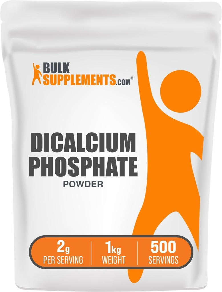 BulkSupplements.com Poudre de phosphate de dicalcium - Supplément de calcium, Supplément de DCP - Sans aromatisants et sans gluten, 2g par portion, 1kg (2,2 lbs) (paquet de 1)