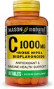 MASON NATURAL C 1000 MG Plus Rose HIPS et BIOFLAVONOIDS Complexe