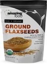 Amazing Food Ground Flaxseed Powder | 2 Lbs | USDA Certified Organic | Vegan | Non-GMO | Gluten Free | Made in USA