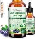 Zinc de magnésium de calcium, Citrate de magnésium de calcium liquide avec vitamine D3 K2, B6, Oméga-3, Pertes de magnésium liquide de haute puissance avec supplément à base de plantes pour os, muscles, relaxation, sommeil, nervosité