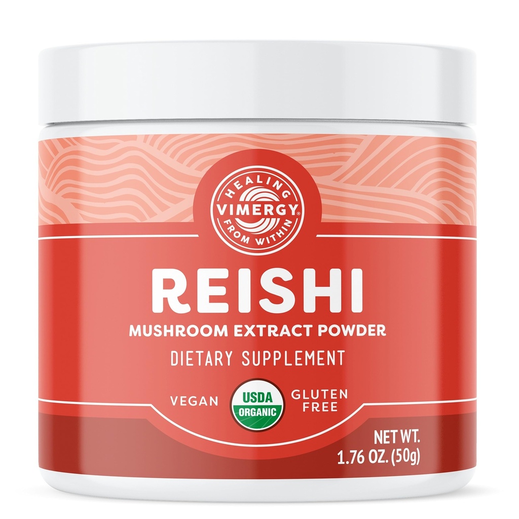 Poudre Vimergy Reishi – Superfood Cellular Support* – Avantages Santé immunitaire* – USDA certifié biologique, végétalien, paléo-friendly, sans gluten – 33 portions