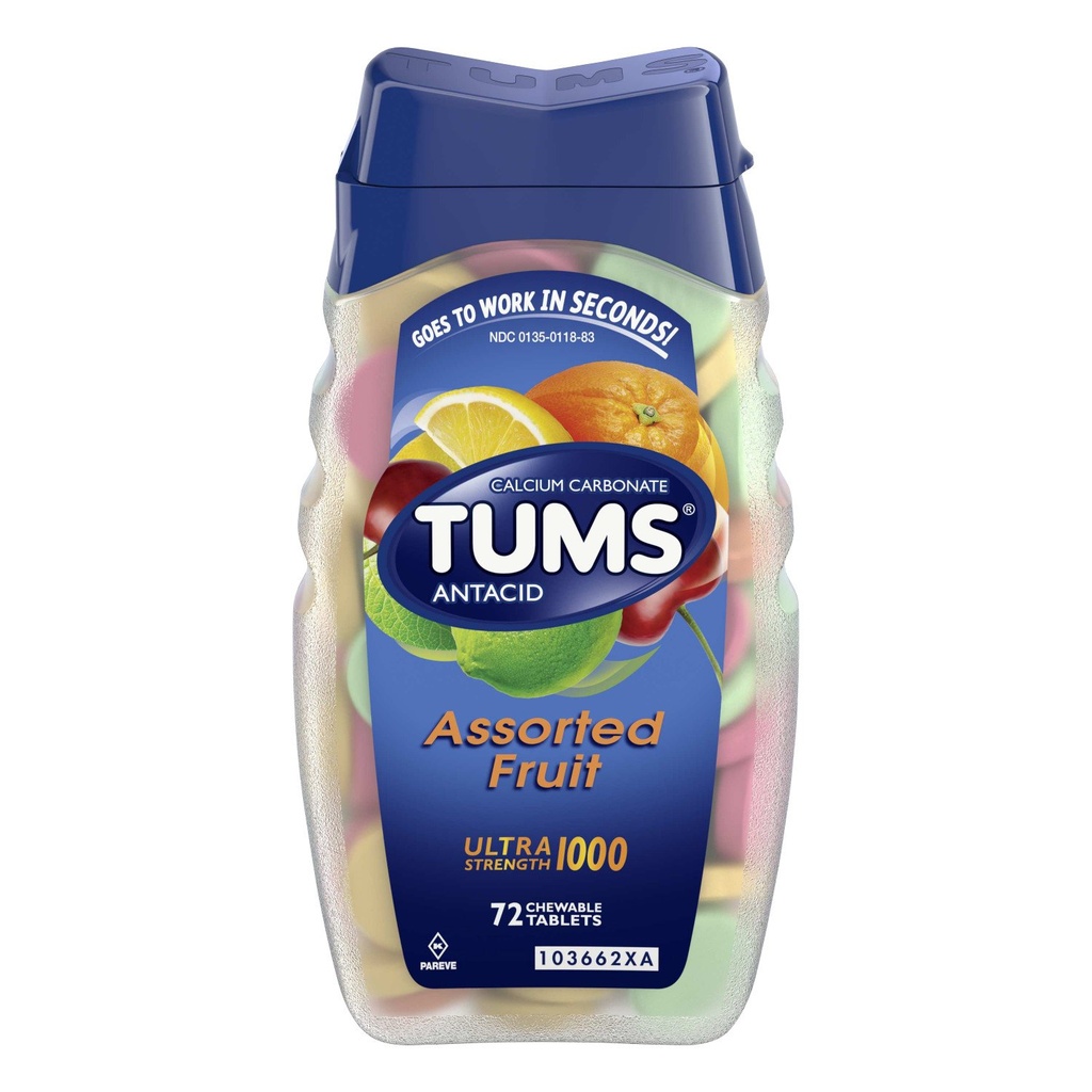 Tums Calcium Rich Ultra Strength 1000 - Fruits assortis - 86 comprimés