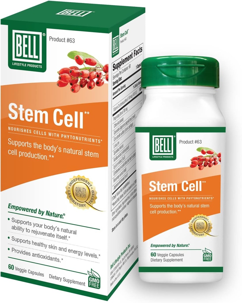 Suppléments de cellules souches de Bell - soutient la capacité naturelle de votre corps de remplacer les cellules déchirées et le tissu rajeunissant.