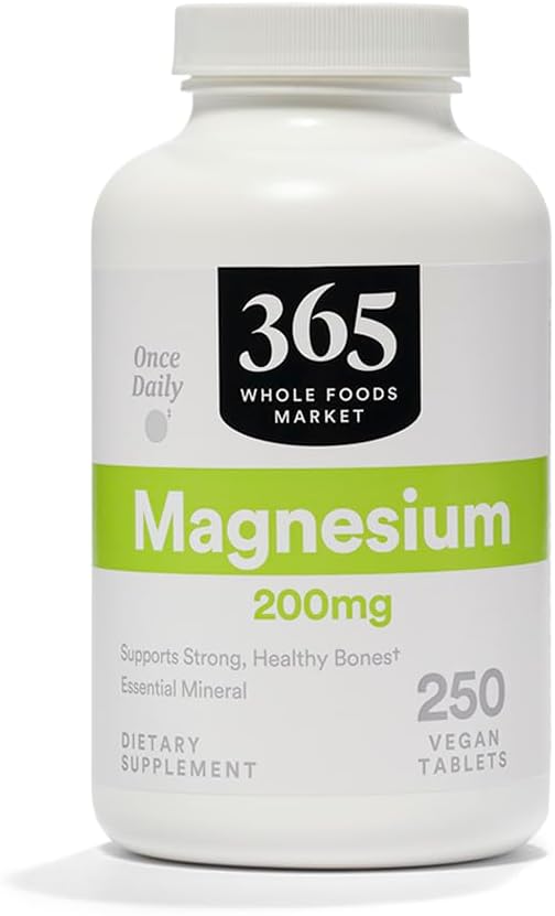 365 par marché des aliments entiers, magnésium 200mg, végétalien, 250 comprimés