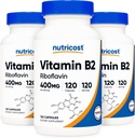 Nutricost Vitamine B2 (Riboflavine) 400mg, 120 Capsules (3 bouteilles)