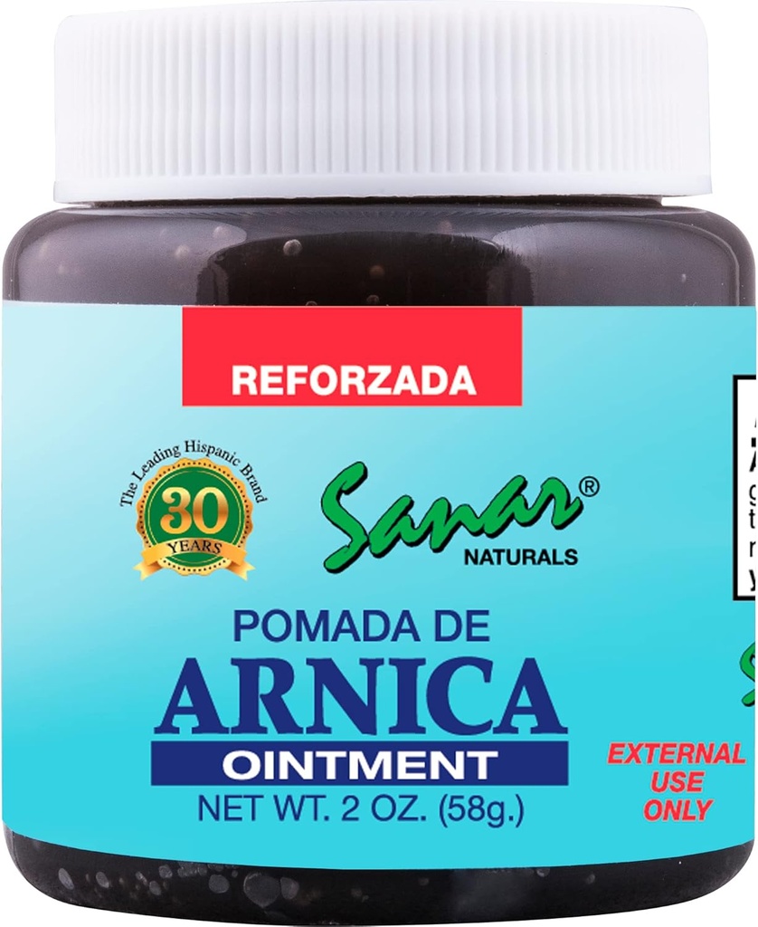 Sanar Naturals Arnica Dark Oint Relief, 2 onces - Action rapide pour le joint, le dos, le cou, le genou, la main, le pied et plus, Taille de voyage